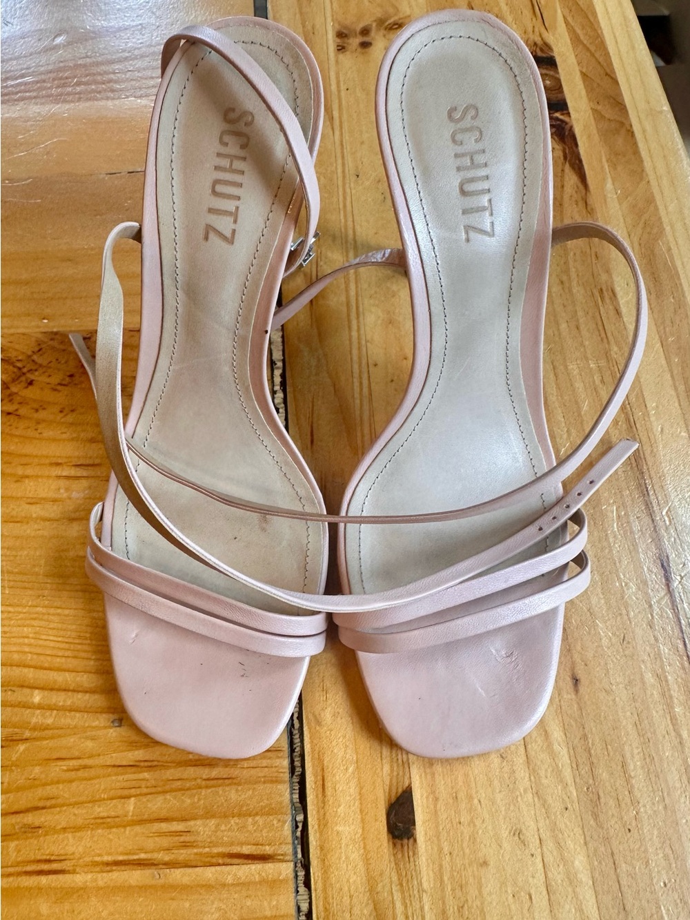 SCHUTZ Blush Pink Stiletto Heel Sandals